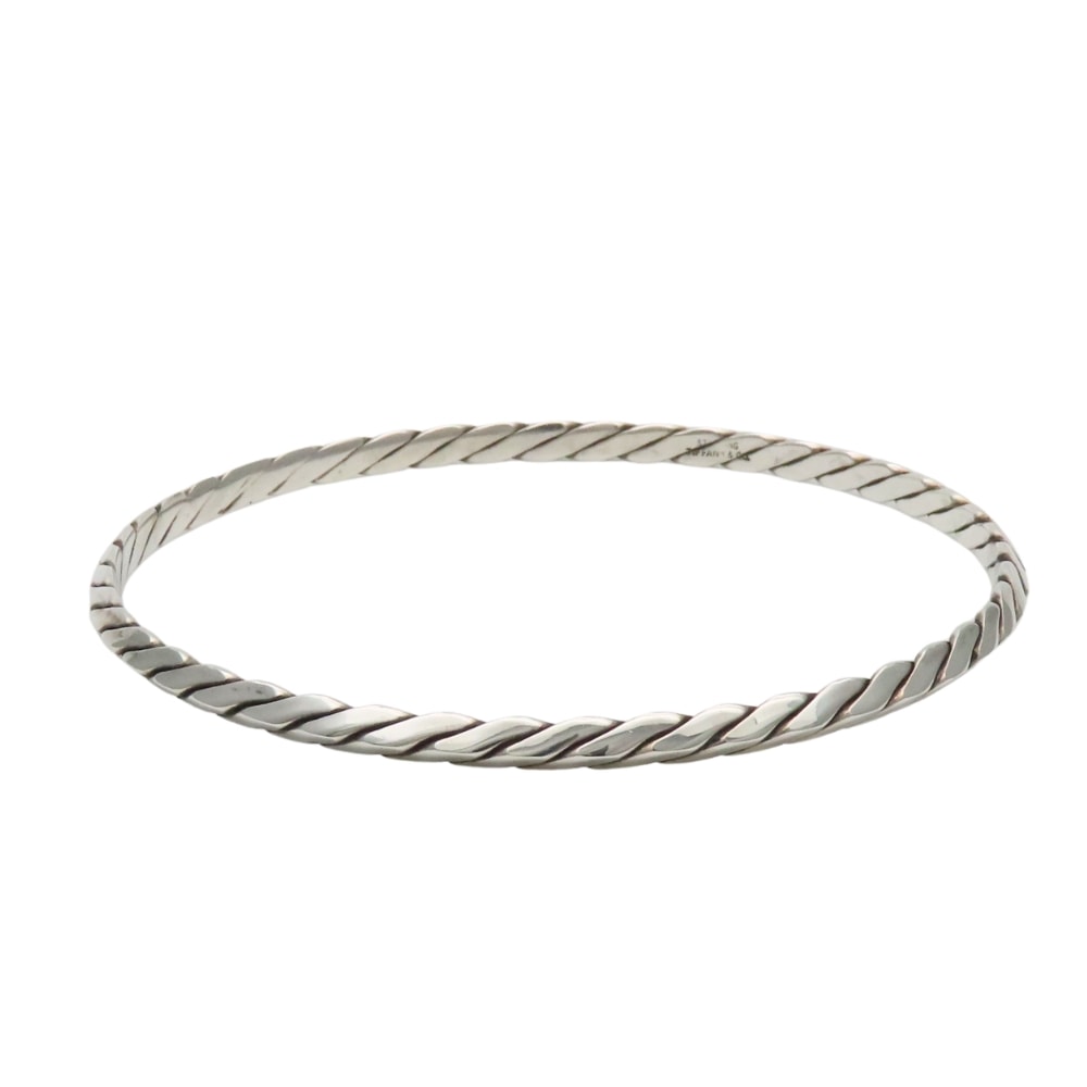 【中古】 ティファニー ブレスレット ナイフエッジ ツイスト スターリングシルバー シルバー バングル アクセサリー シンプル レディース 女性 TIFFANY&Co.