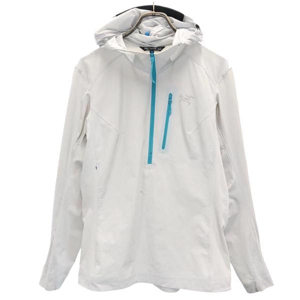 ARC'TERYX アークテリクス ナイロン混 ロゴ ハーフジップ アウトドアジャケット M グレー系 プルオーバー フード