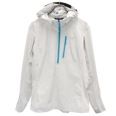 ARC'TERYX アークテリクス ナイロン混 ロゴ ハーフジップ アウトドアジャケット M グレー系 プルオーバー フード