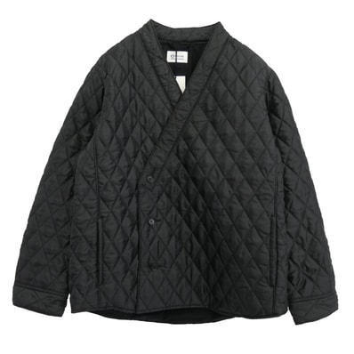 KUON クオン ジャケット 145JK033940 Kimono Collar Quilted Shirket キモノカラー ダブルブレスト キルティング シャツ ジャケット ブラック系 M【極上美品】【中古】