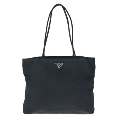 美品 PRADA プラダ テスート 三角ロゴプレート ブラック 黒 シルバー金具 ナイロン トートバッグ ショルダーバッグ 601285 【中古】