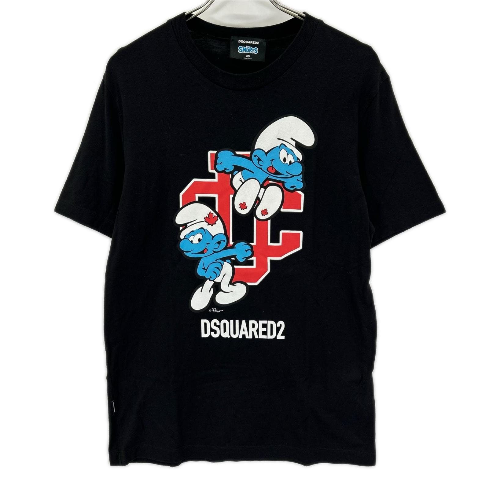 ディースクエアード 【×SMURFS】S78GD0092 ブラック REGULAR T-SHIRT XS