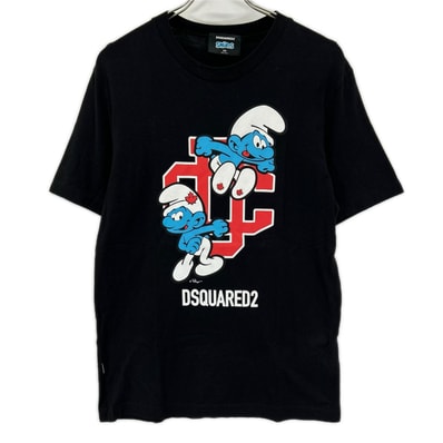 ディースクエアード 【×SMURFS】S78GD0092 ブラック REGULAR T-SHIRT XS
