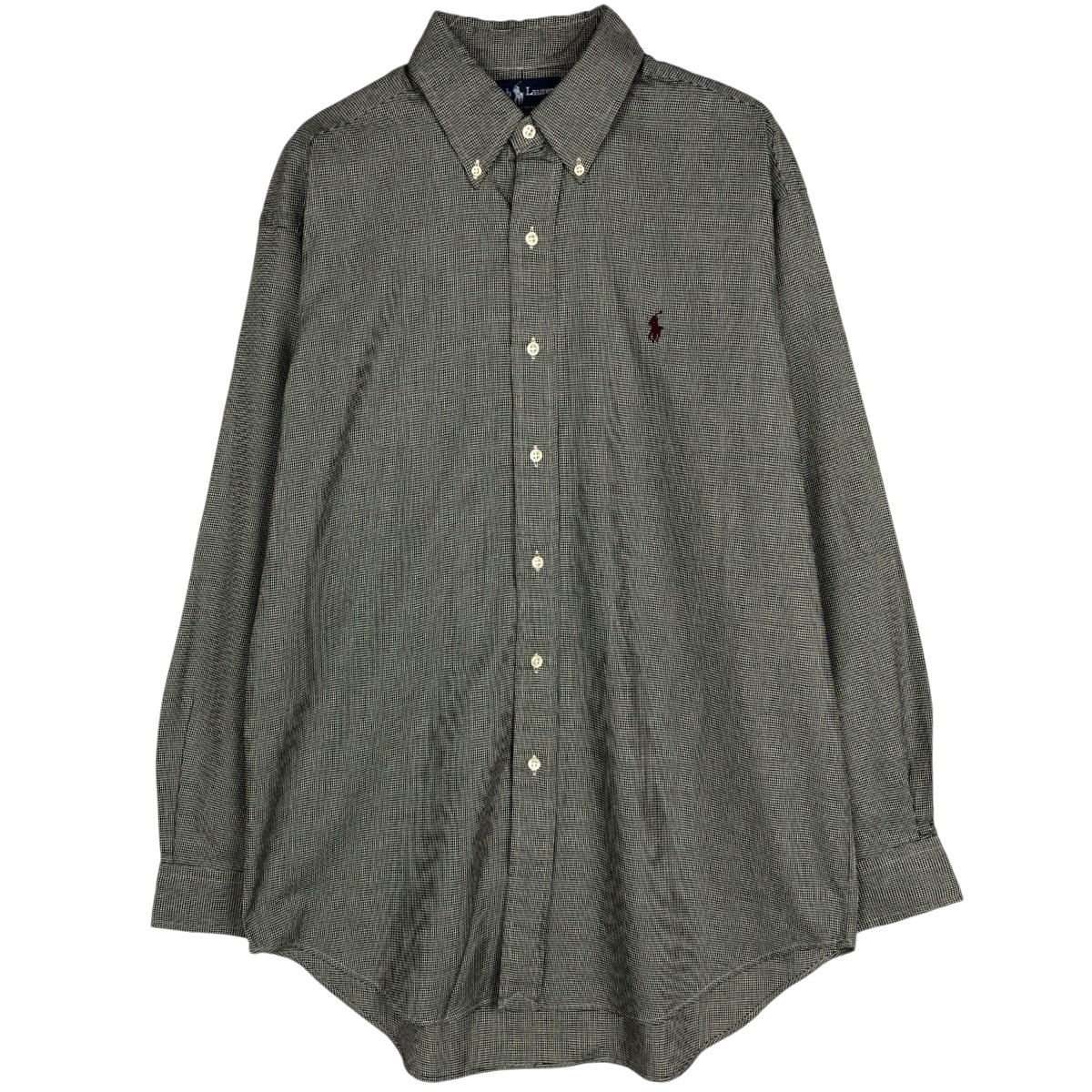 古着 90年代 ラルフローレン Ralph Lauren BLAKE 千鳥格子柄 長袖 ボタンダウンシャツ メンズM相当 ヴィンテージ/eaa676546