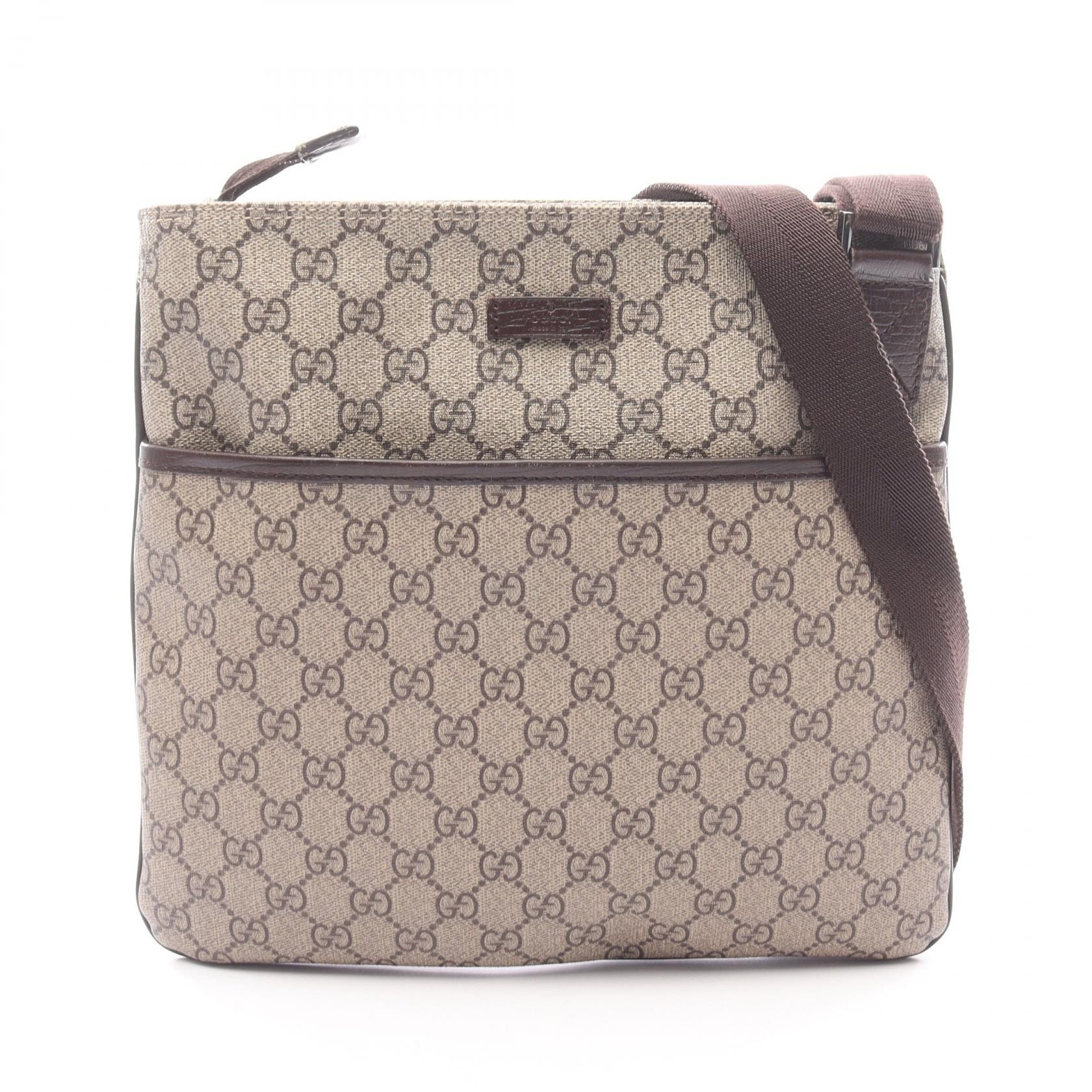 グッチ GUCCI GGスプリーム ショルダーバッグ バッグ PVCコーティングキャンバス レザー レディース ベージュ系 / ブラウン系 141626 【中古】