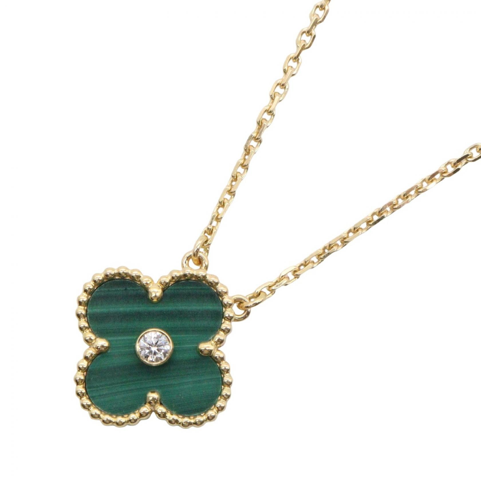 ヴァンクリーフ&アーペル Van Cleef & Arpels ヴィンテージアルハンブラ マラカイト ダ1PD ネックレス ネックレス ジュエリー K18(イエローゴールド) ダイヤモンド マラカイト レディース ゴールド系 / グリーン系