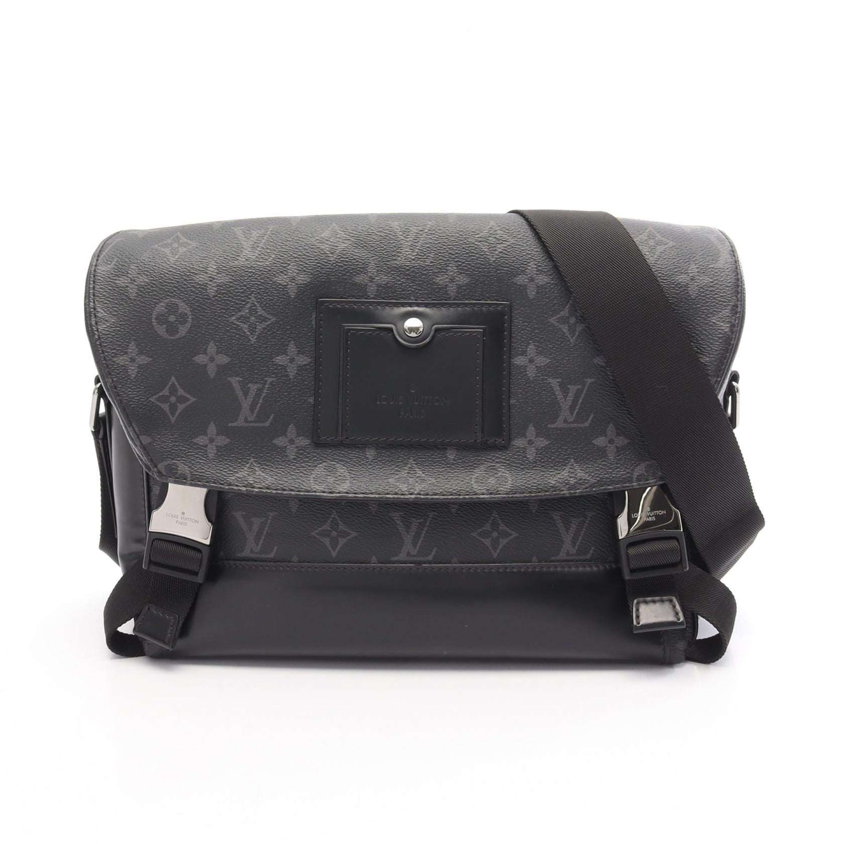 ルイ・ヴィトン LOUIS VUITTON メッセンジャーヴォワヤージュPM ショルダーバッグ バッグ PVCコーティングキャンバス レザー モノグラム・エクリプス メンズ ブラック系 M40511 【中古】