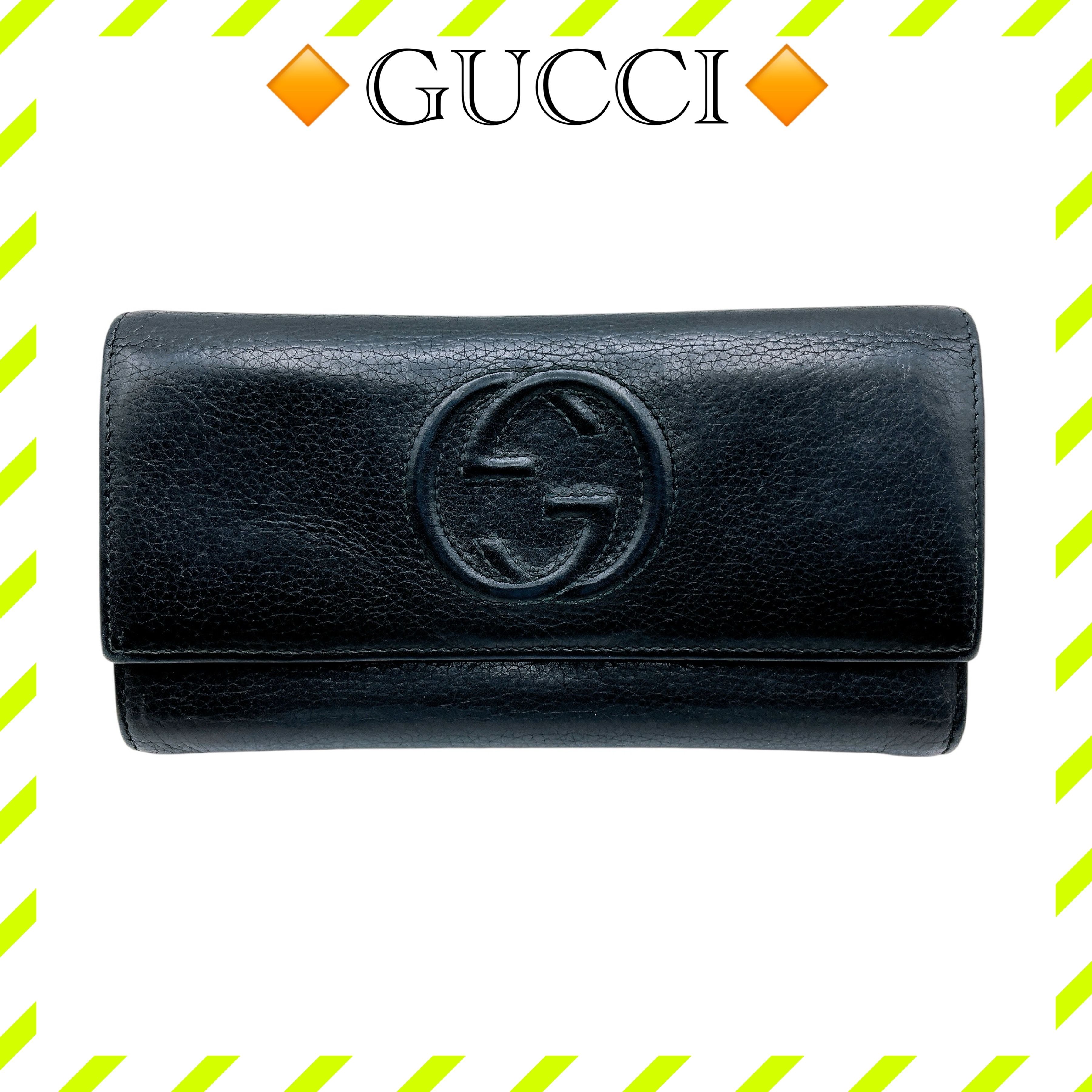 良品 グッチ 282414 インターロッキングG 二つ折り 長財布 ユニセックス