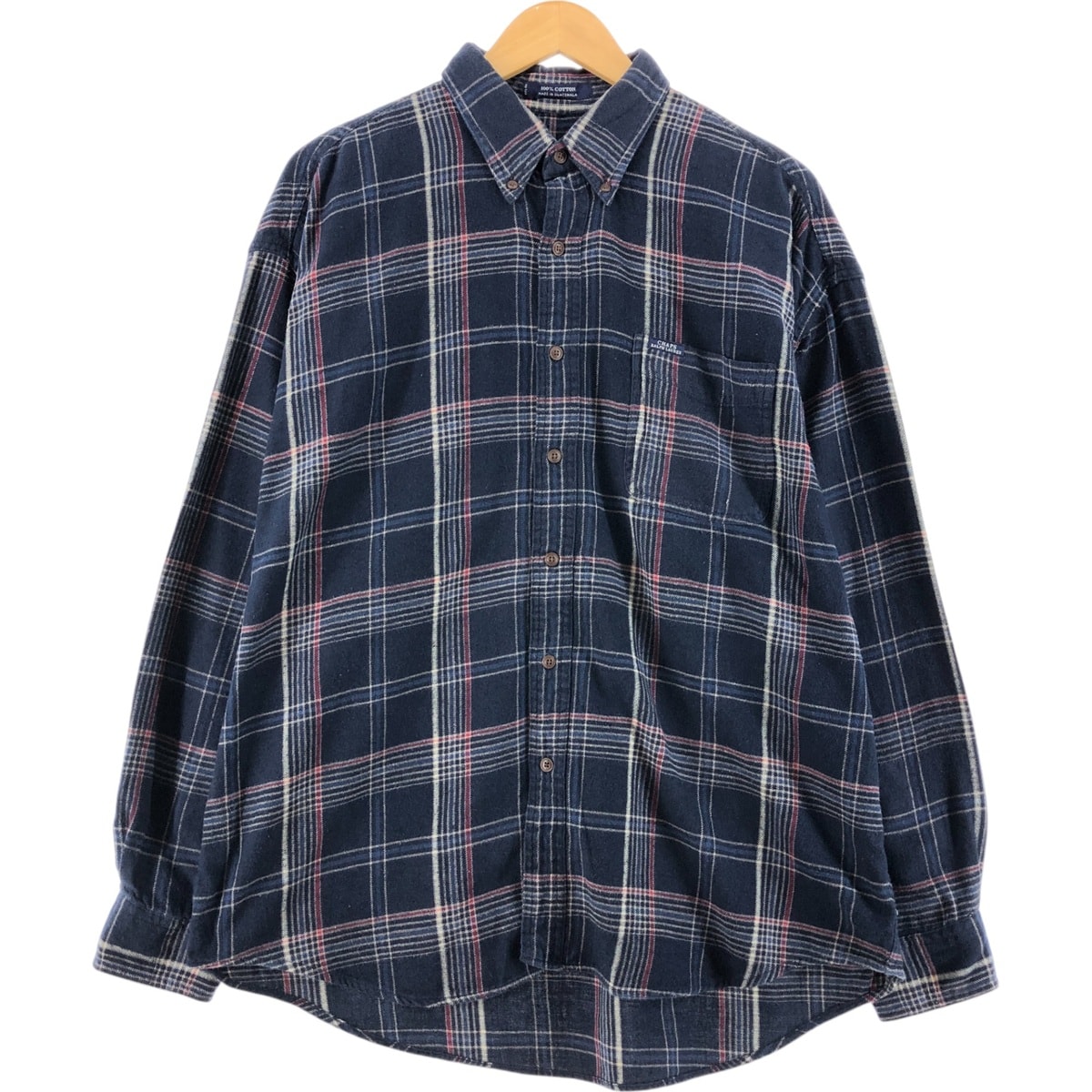 古着 90年代 ラルフローレン CHAPS チャップス 長袖 ボタンダウン ライトネルチェックシャツ メンズXL相当 ヴィンテージ/eaa524074