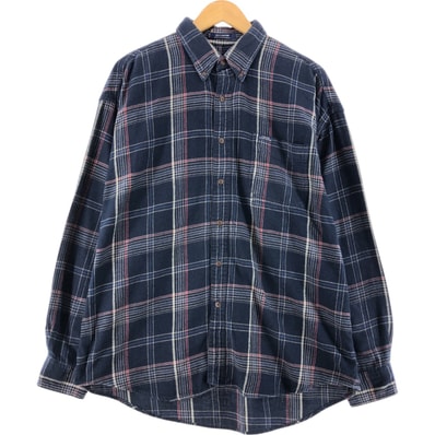 古着 90年代 ラルフローレン CHAPS チャップス 長袖 ボタンダウン ライトネルチェックシャツ メンズXL相当 ヴィンテージ/eaa524074