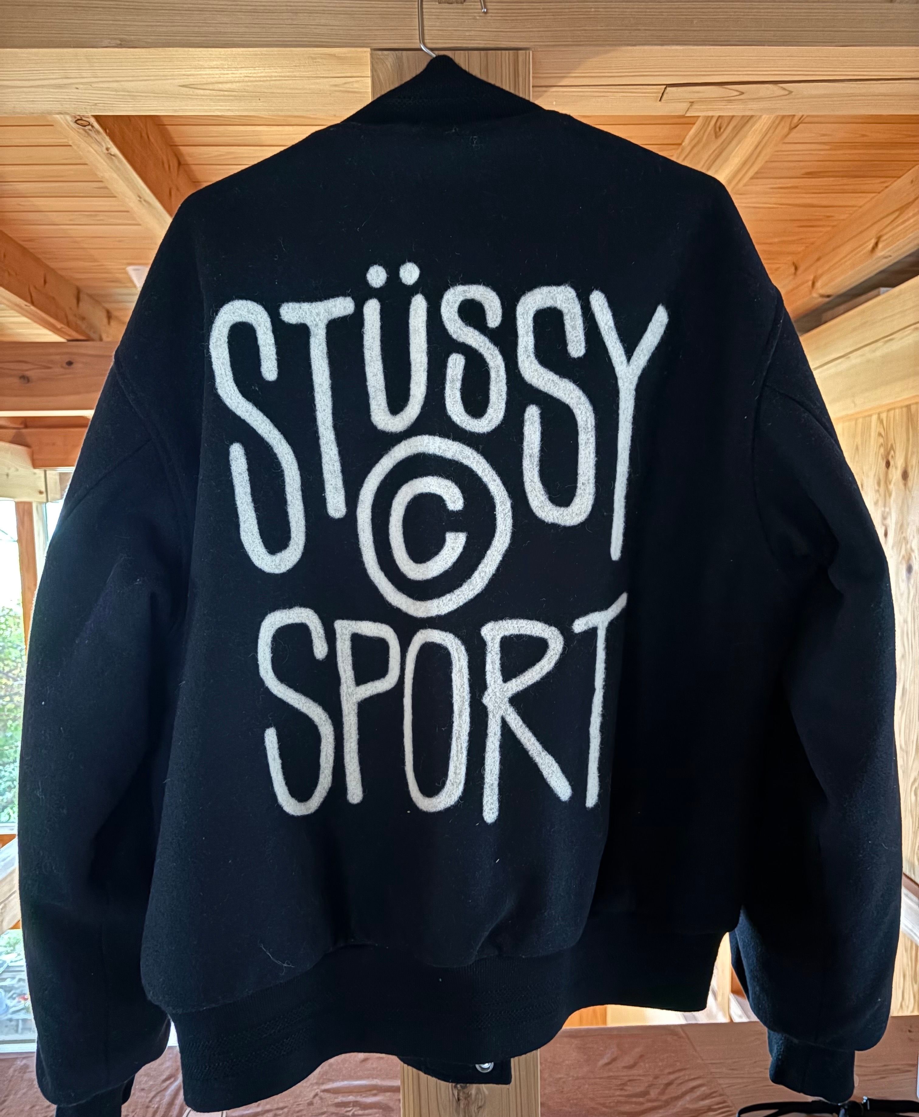 Stussy Sport Melton Varsity Jacket "Black"
