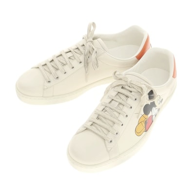 【中古】【未使用】グッチ GUCCI × Disney USED加工 スニーカー アイボリー【サイズ7 1/2】【メンズ】