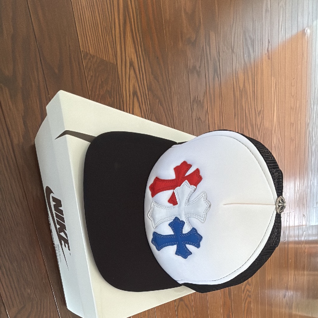 Chrome Hearts 3 Cross Patches Trucker Cap "Black/White/Red/Blue"