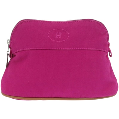 エルメス ボリードポーチ ミニ コットン レザー ピンクパー