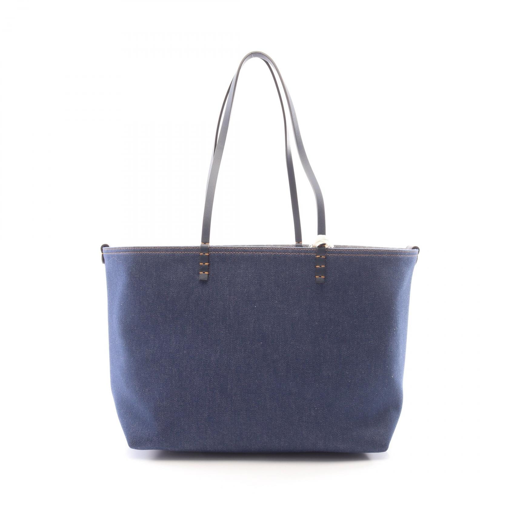 フェンディ FENDI ロール ミディアム リバーシブル トートバッグ バッグ デニム レザー レディース ネイビー系 8BH428AWPOF0NAP 【新品】