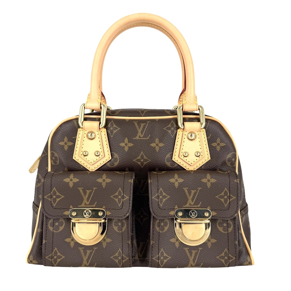 LOUIS VUITTON ルイヴィトン ハンドバッグ マンハッタンPM M40026 モノグラムキャンバス ブラウン 茶 ゴールド金具 レディース【中古品】