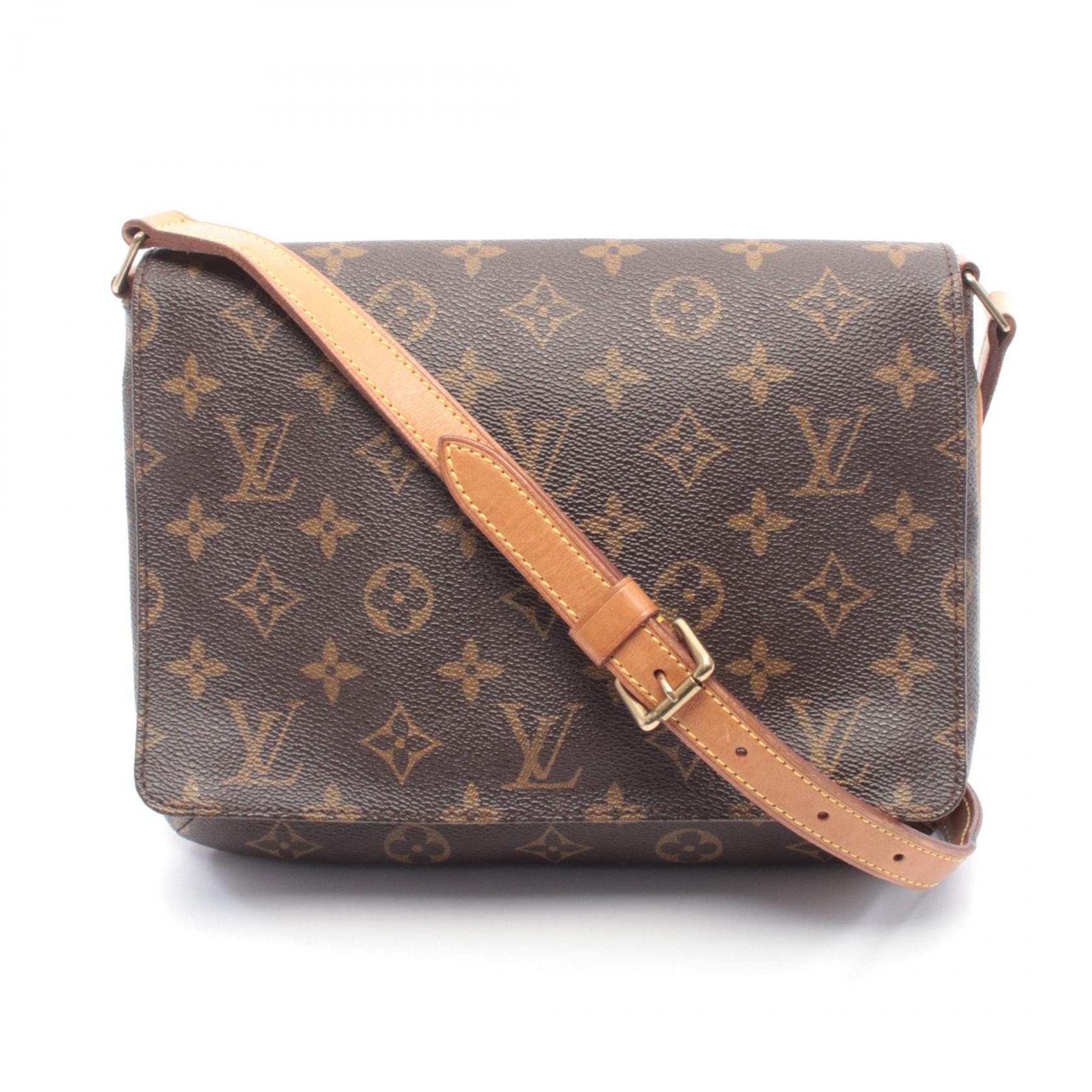 ルイ・ヴィトン LOUIS VUITTON ミュゼットタンゴ ショートストラップ モノグラム ショルダーバッグ バッグ PVCコーティングキャンバス レザー レディース ブラウン系 M51257 【中古】
