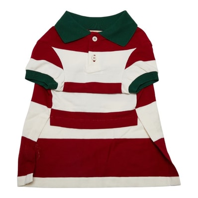 グッチ ボーダー ストロベリー ドッグウェア ペット服 サイズ:M 695744 ホワイト マルチカラー コットン レディース GUCCI 【中古】