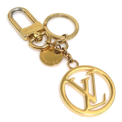 ルイ ヴィトン LOUIS VUITTON チャーム キーホルダー ポルトクレ LVサークル メタル ゴールド ユニセックス M68000【中古】 r11169i