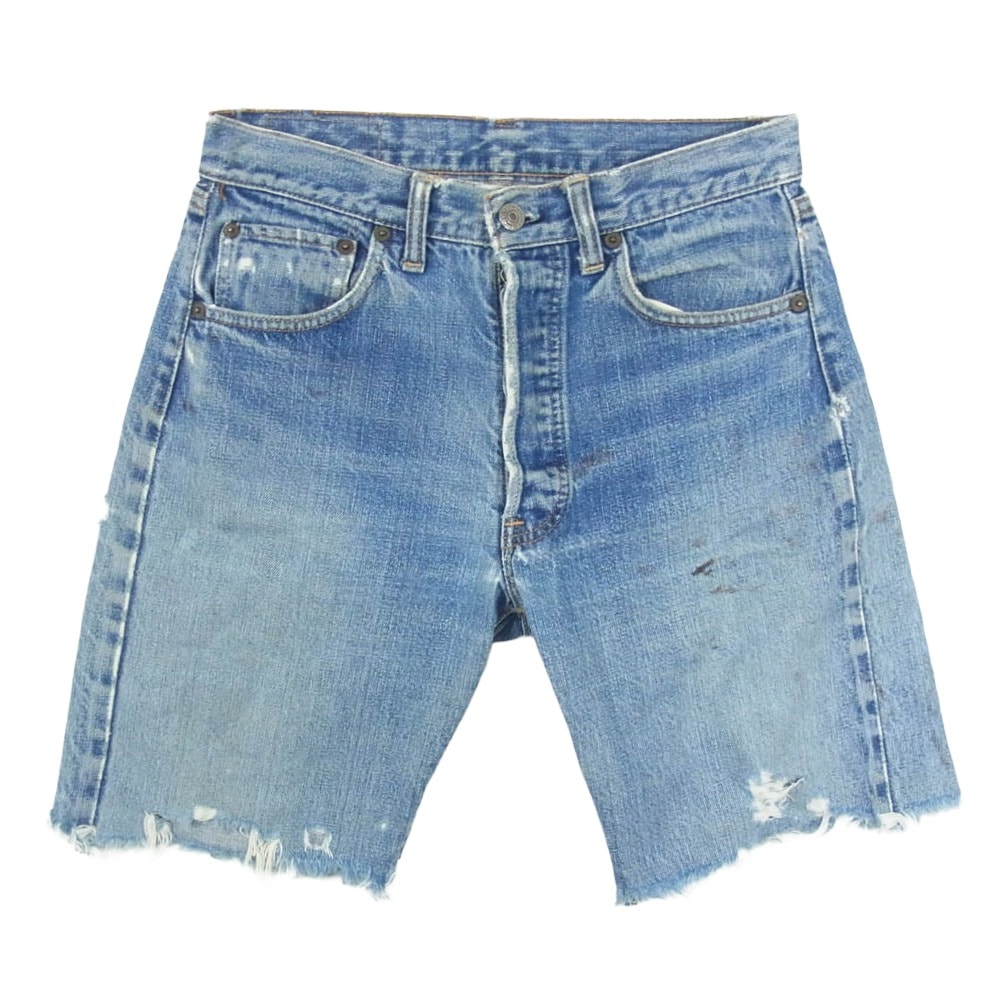 Levi's リーバイス ショートパンツ ヴィンテージ 501 66前期 BIGE ボタン裏6刻印 カットオフ デニム ショーツ ショートパンツ インディゴブルー系 サイズ表記無【中古】