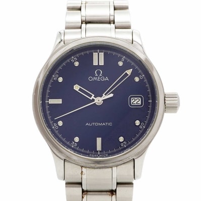 【6wdd0324】オメガ クラシック デイト 5203.80 ネイビー文字盤【中古】腕時計 メンズ