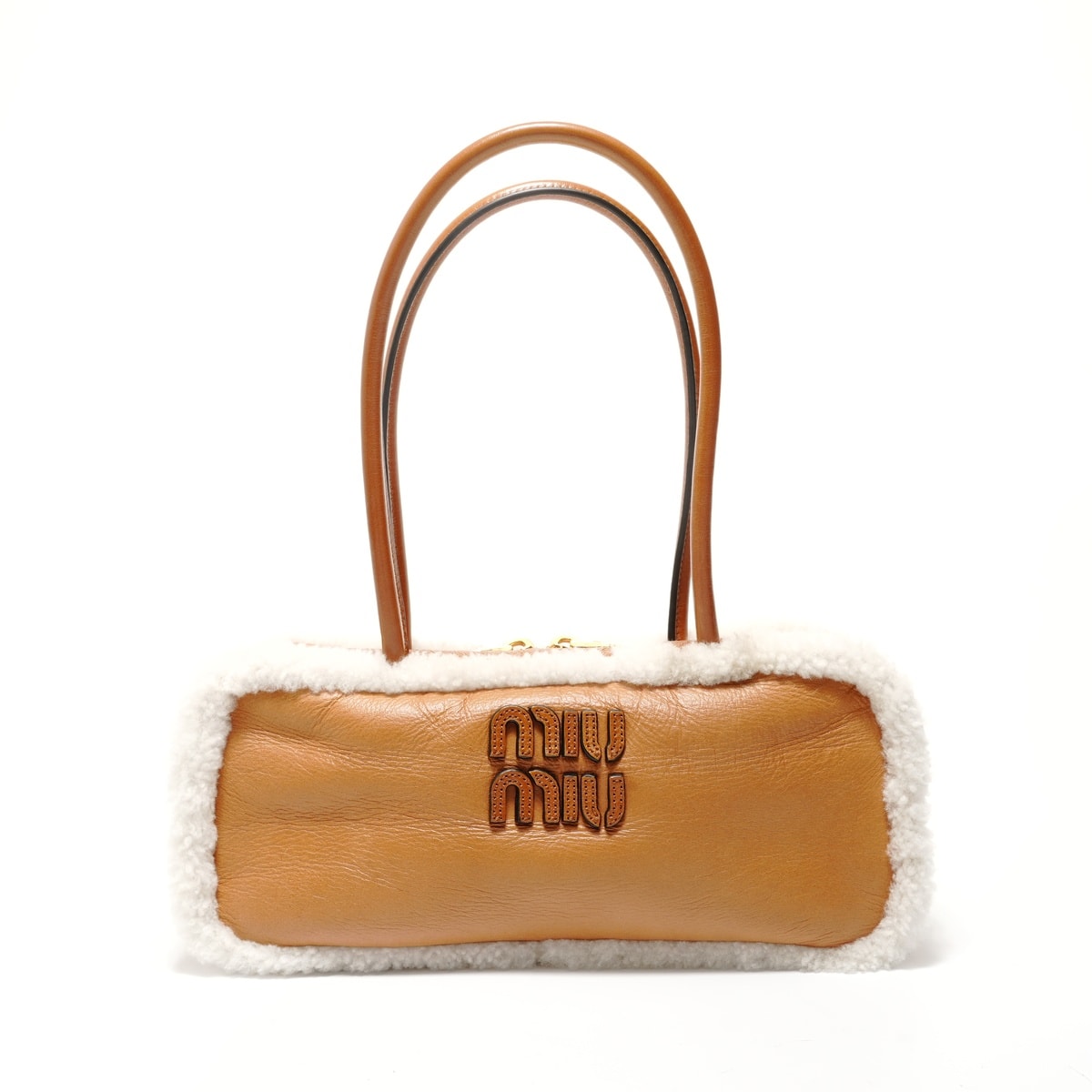 ミュウ ミュウ Miu Miu アルカディ シアリング トップハンドル ショルダーバッグ【中古】