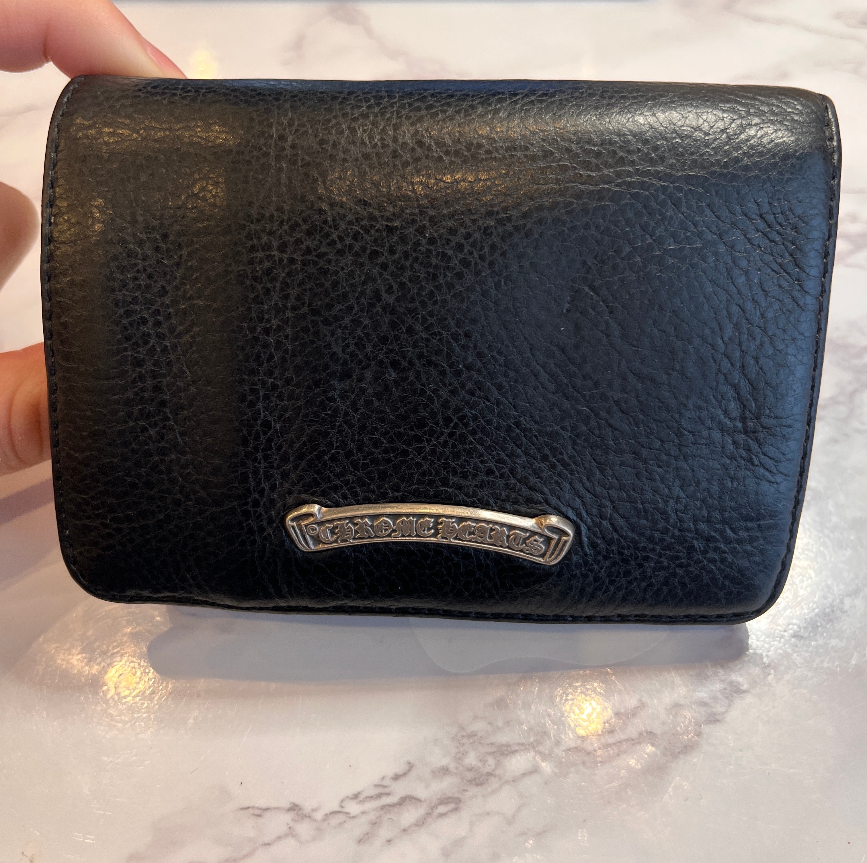 Chrome Hearts Joey by Fold Wallet / Heavy Leather "Black"