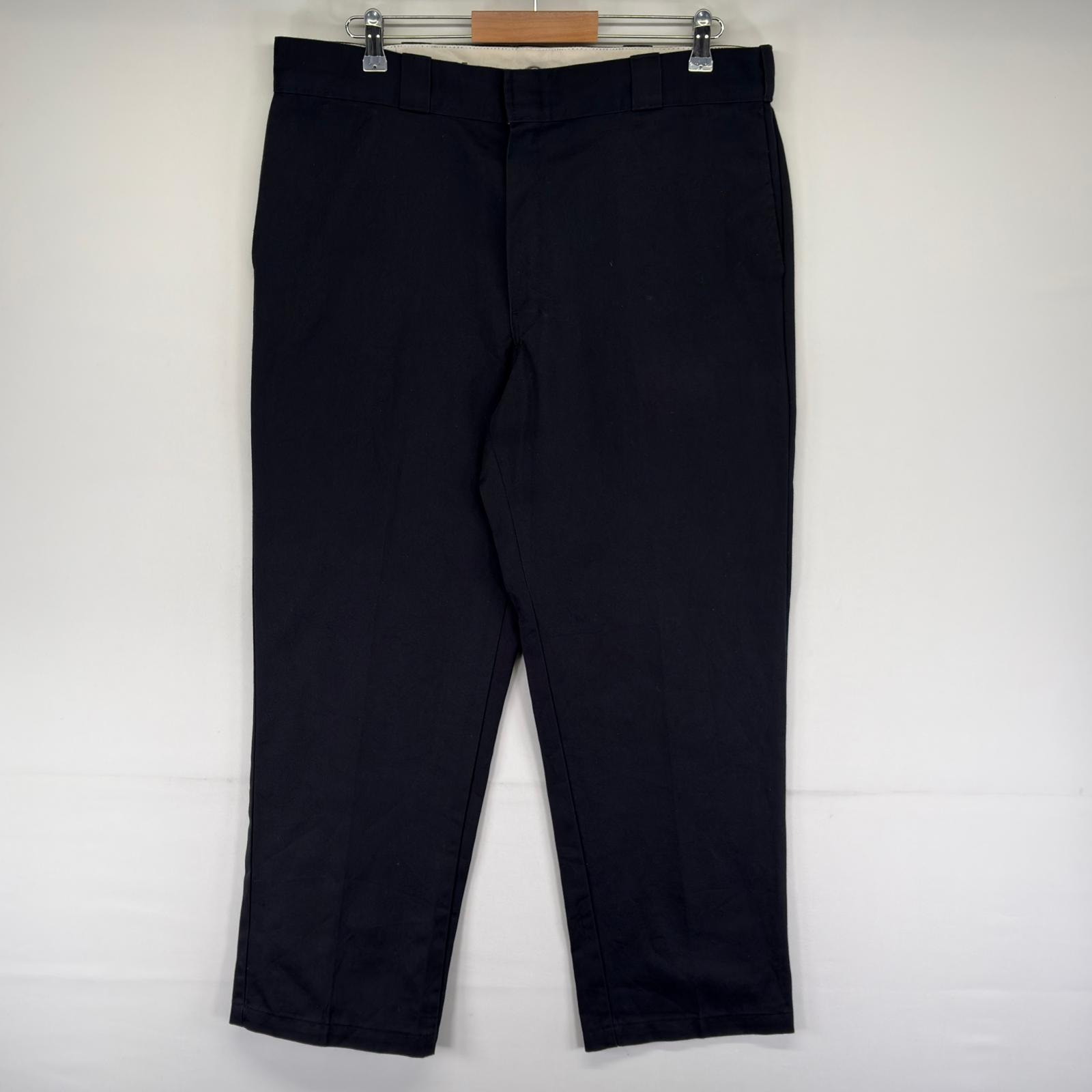 古着 ディッキーズ Dickies パンツ 874 ワークパンツ チノパン ジッパーフライ センタープレス W38 L30  ブラック系 メンズ