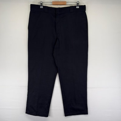 古着 ディッキーズ Dickies パンツ 874 ワークパンツ チノパン ジッパーフライ センタープレス W38 L30 ブラック系 メンズ