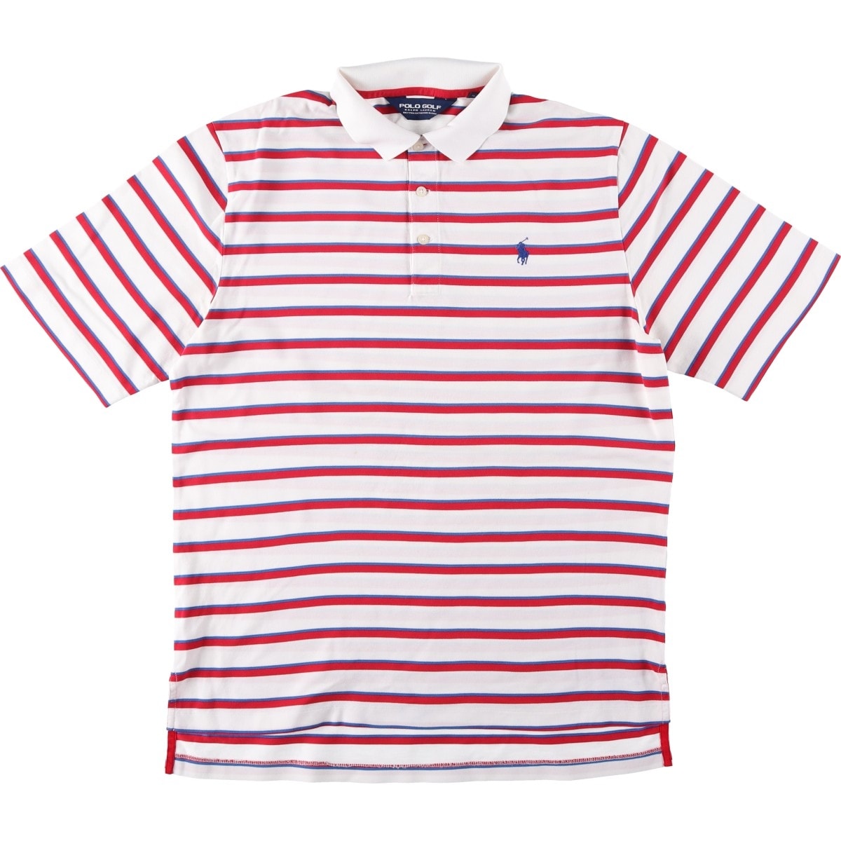 古着 ラルフローレン Ralph Lauren POLO GOLF ポロゴルフ マルチボーダー 半袖 ボーダー ポロシャツ メンズM相当/eaa644688