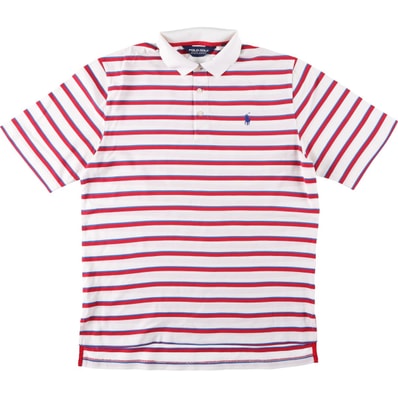 古着 ラルフローレン Ralph Lauren POLO GOLF ポロゴルフ マルチボーダー 半袖 ボーダー ポロシャツ メンズM相当/eaa644688