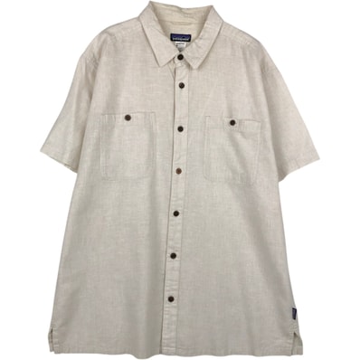 古着 パタゴニア Patagonia マイグレーションヘンプシャツ 53138SP12 半袖 コットン×ヘンプシャツ ボックスシャツ メンズL相当/eaa655750