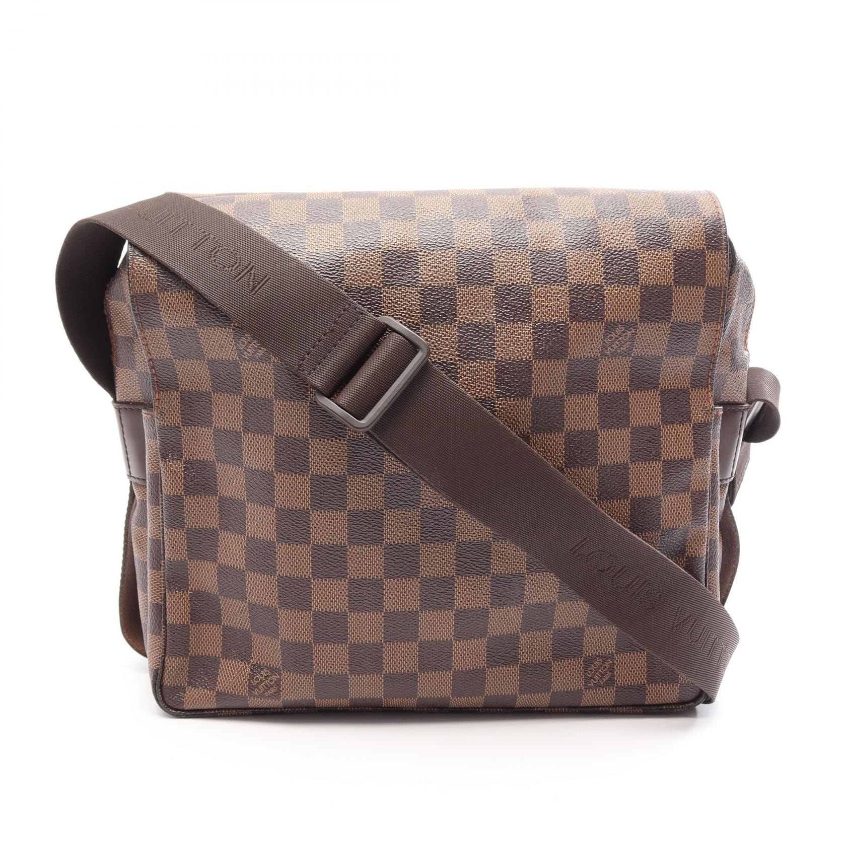 ルイ・ヴィトン LOUIS VUITTON ナヴィグリオ ダミエエベヌ ショルダーバッグ バッグ PVCコーティングキャンバス レザー メンズ レディース ブラウン系 N45255 【中古】