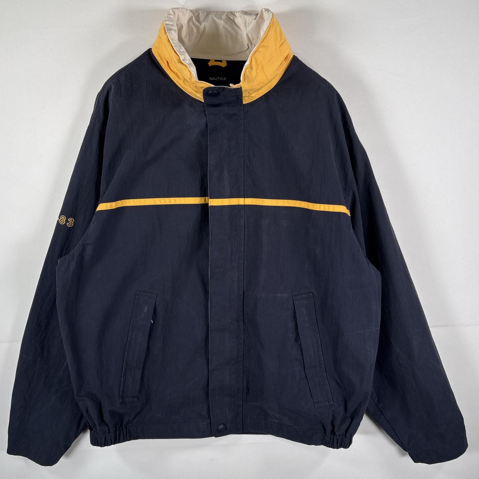 古着 ノーティカ NAUTICA セーリングジャケット ワンポイントロゴ NSー83 裏地メッシュ ビッグサイズ 14041  ネイビー メンズ