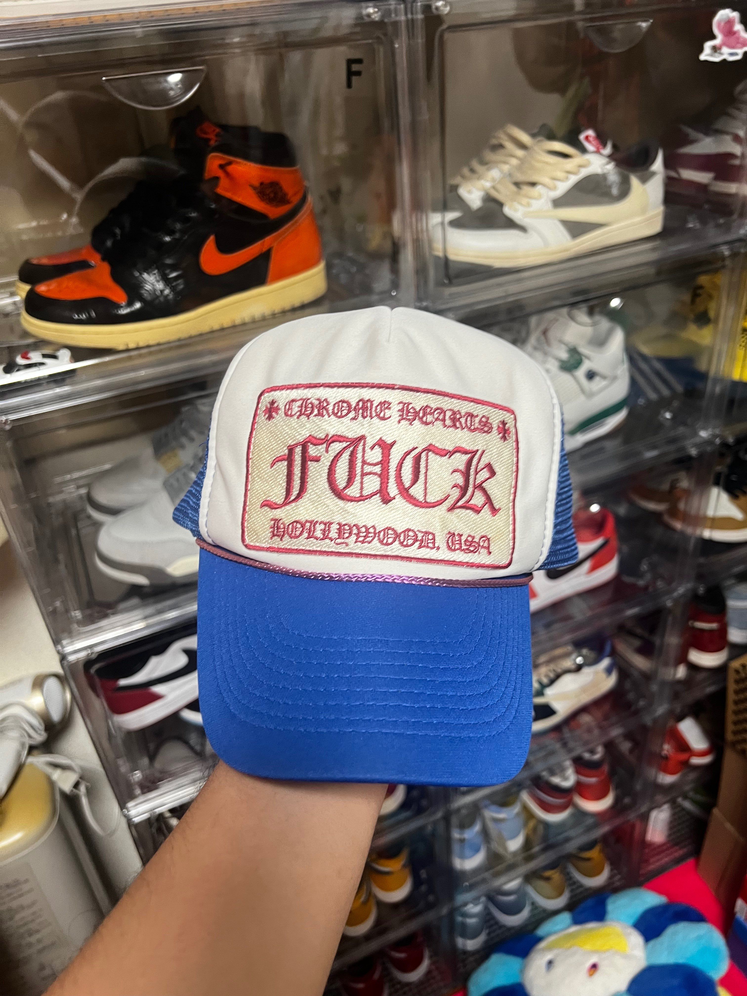 Chrome hearts trucker cap FUCK “blue”