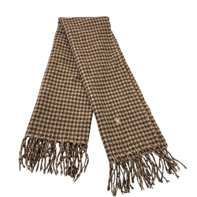 186005 RALPH LAUREN ラルフローレン 大判 マフラー ブラウン/千鳥柄 レディース