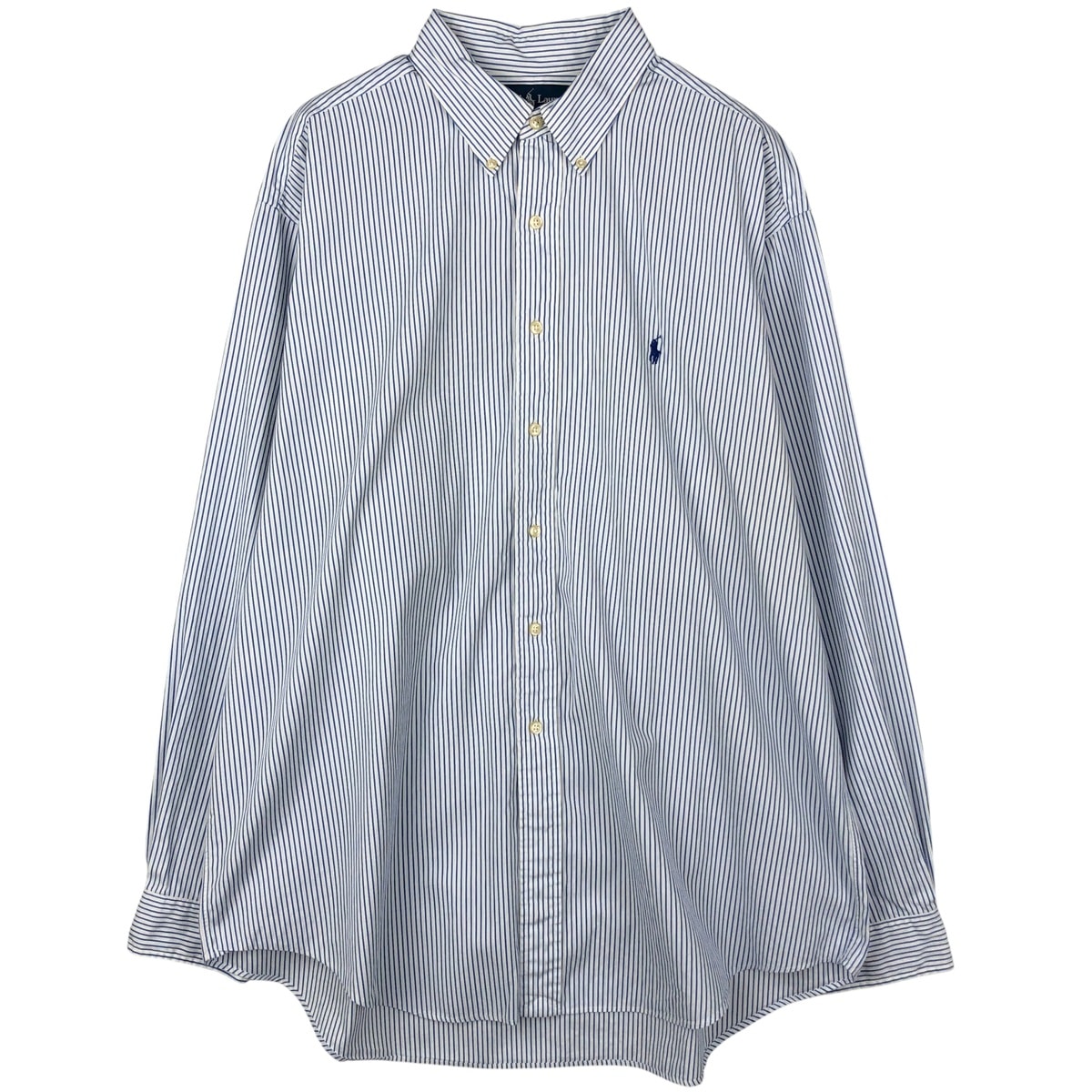 古着 ラルフローレン Ralph Lauren CLASSIC FIT 長袖 ボタンダウンストライプシャツ メンズXL相当/eaa606764