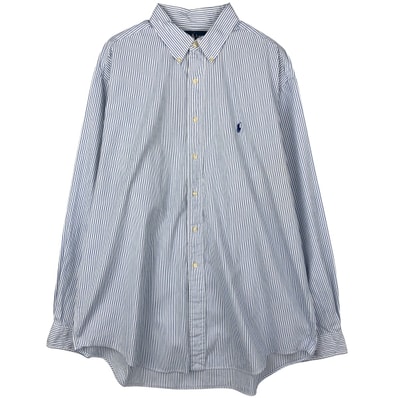 古着 ラルフローレン Ralph Lauren CLASSIC FIT 長袖 ボタンダウンストライプシャツ メンズXL相当/eaa606764
