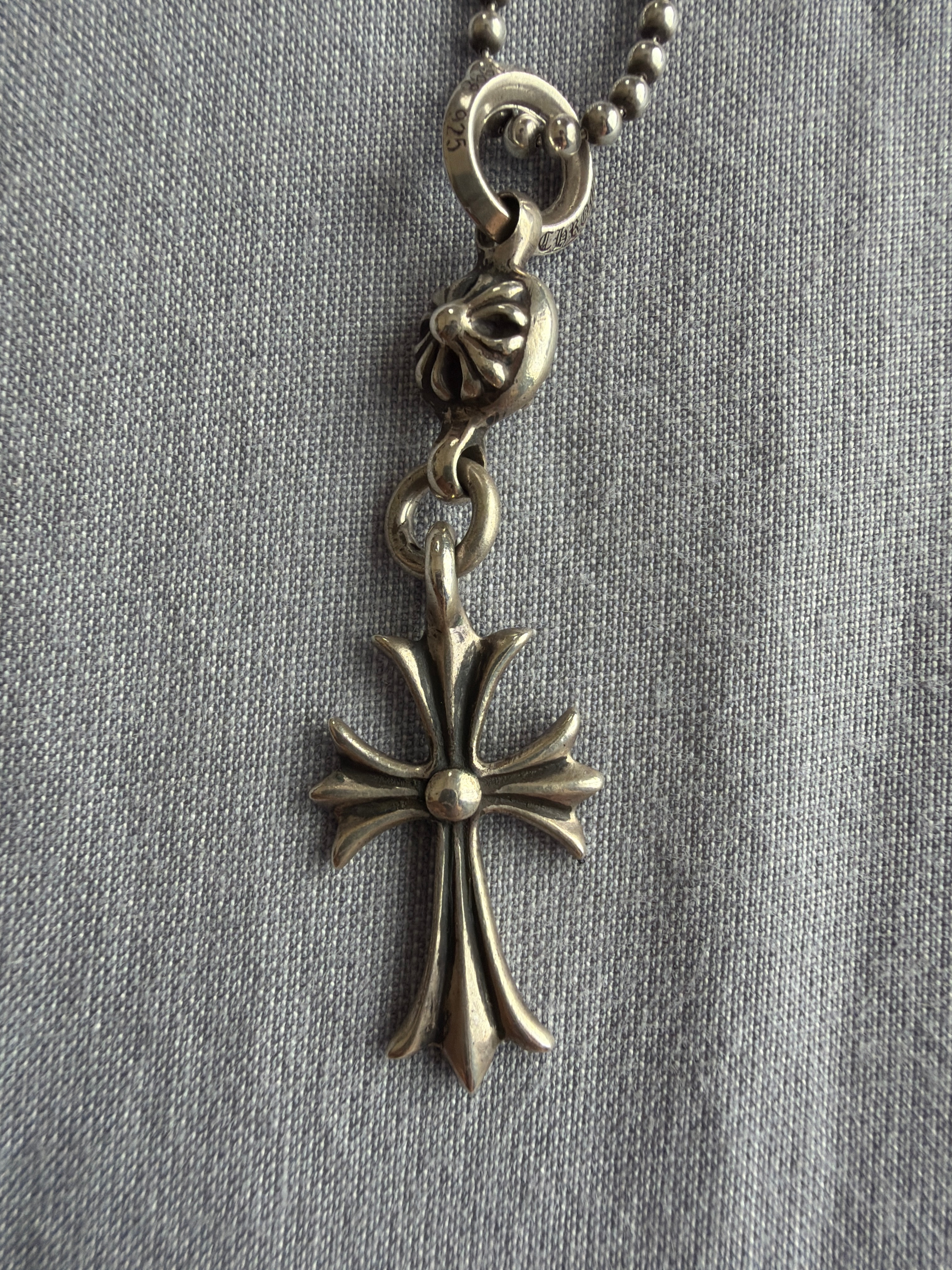 Chrome Hearts 1 Ball Tiny CH Cross Charm "Silver"