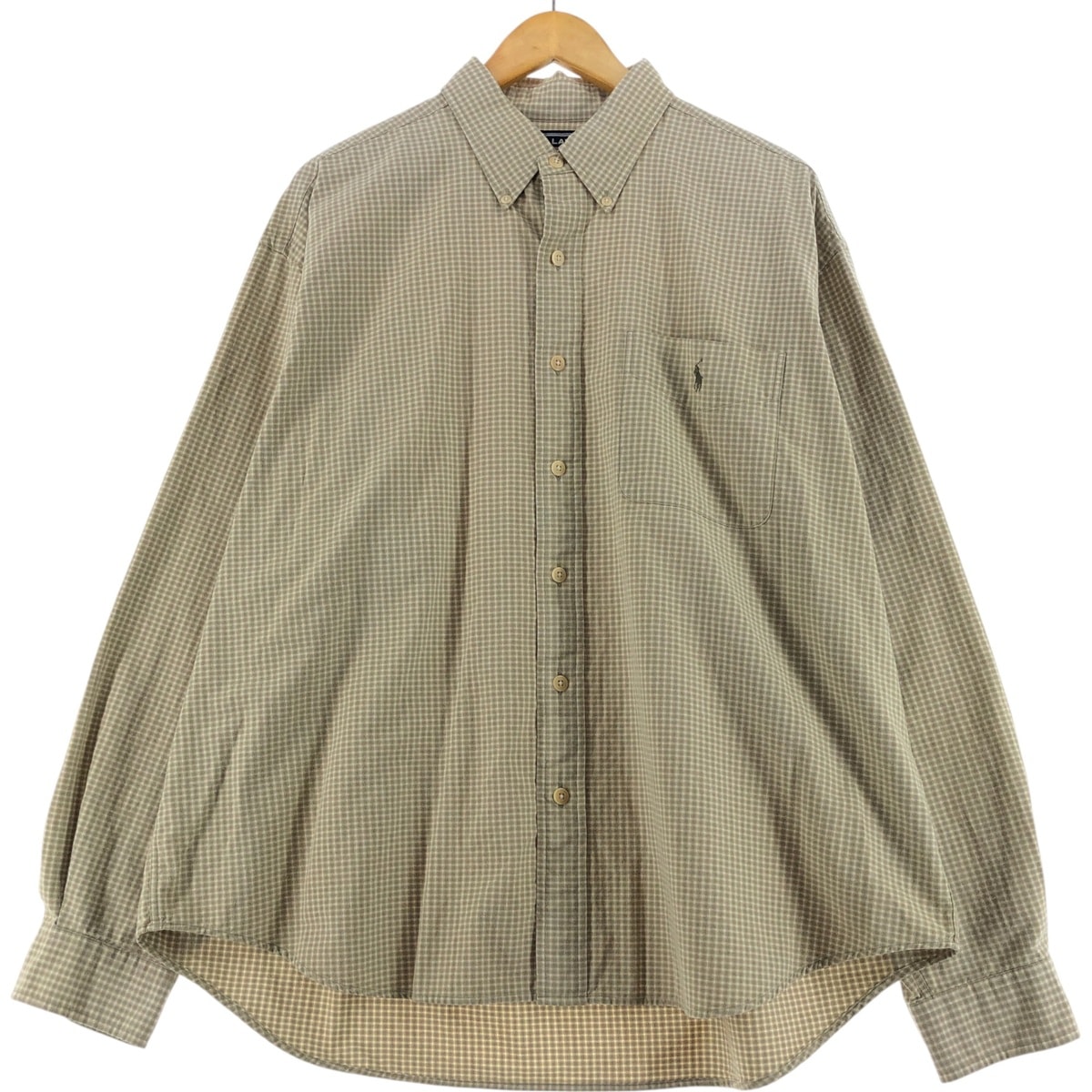 古着 ラルフローレン Ralph Lauren 長袖 ボタンダウンチェックシャツ メンズXL相当/eaa523748