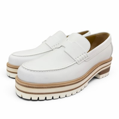 未使用品 エルメス ローファー アイビー モカシン ホワイト 36.5