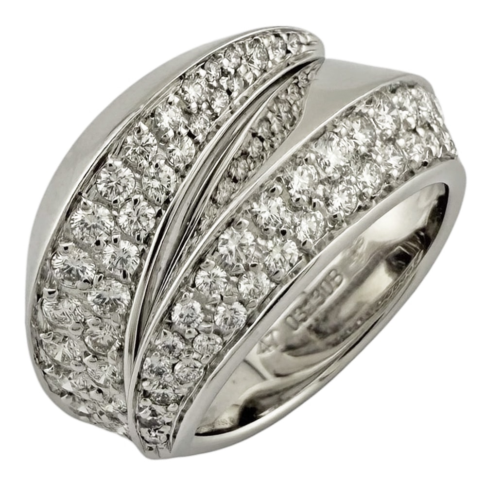 カルティエ パンテール グリフ リング 指輪 7.5号 18金 K18ホワイトゴールド ダイヤモンド レディース CARTIER  中古