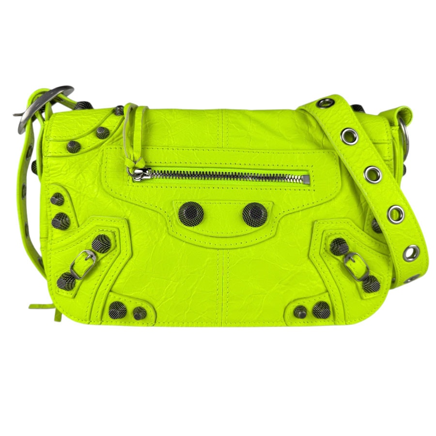 バレンシアガ BALENCIAGA ショルダーバッグ ル カゴールXS レザー ネオンイエロー ユニセックス 719082【中古】 z9007