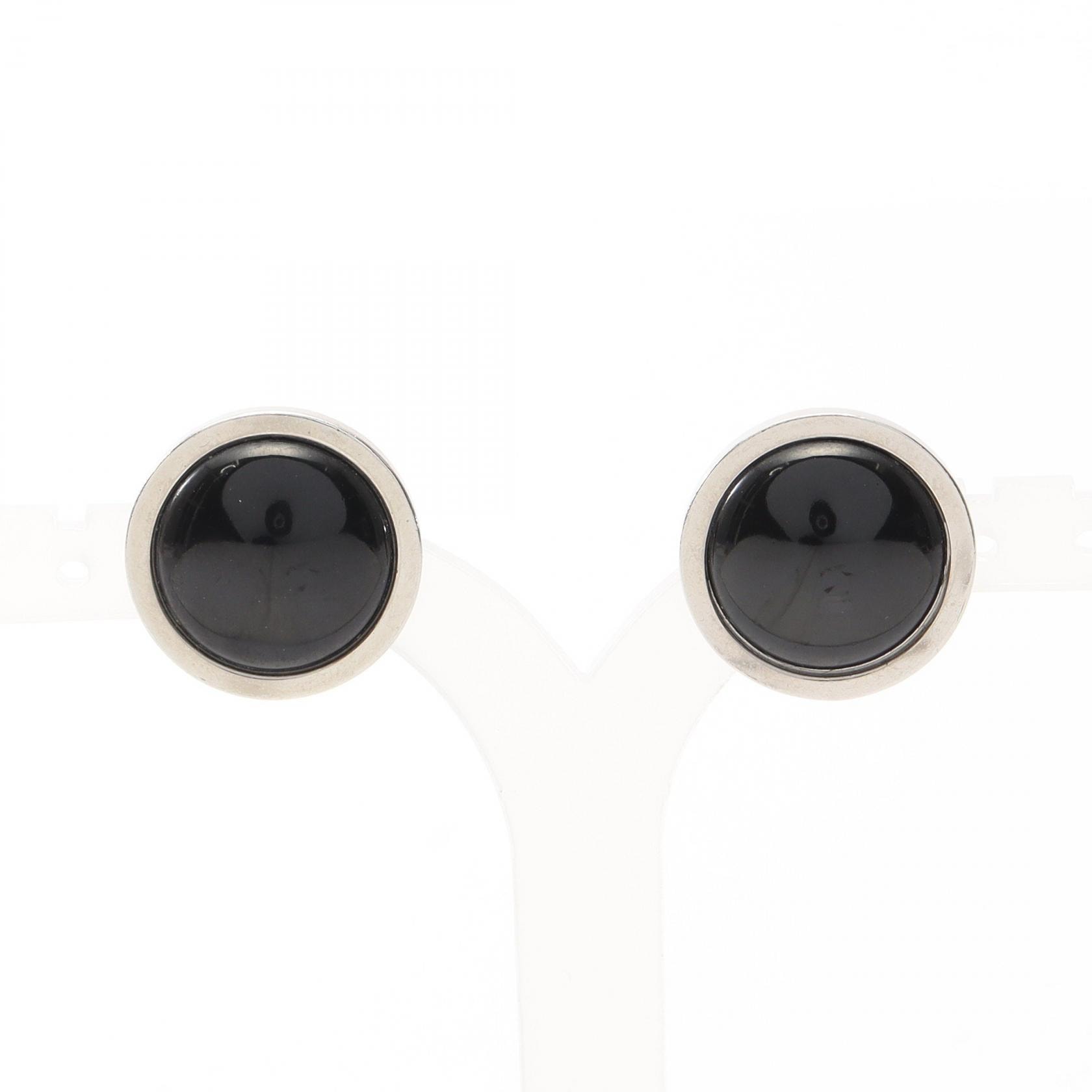 エルメス HERMES エクリプス イヤリング ジュエリー ステンレススチール エナメル レディース シルバー系 / ブラック系 【中古】