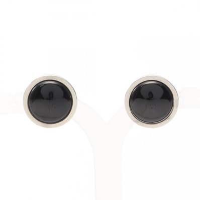 エルメス HERMES エクリプス イヤリング ジュエリー ステンレススチール エナメル レディース シルバー系 / ブラック系 【中古】