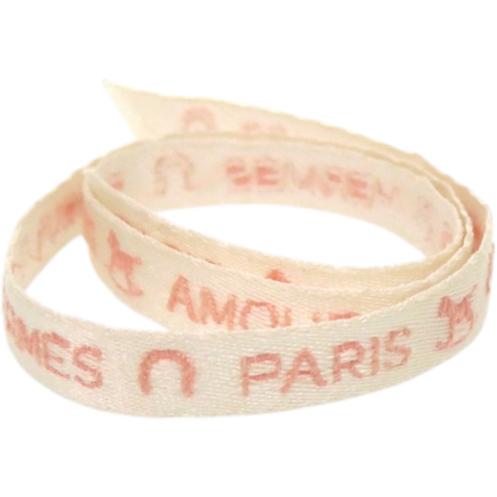 エルメス  ベビー用ミサンガ     ホワイト ピンク  ブレスレ