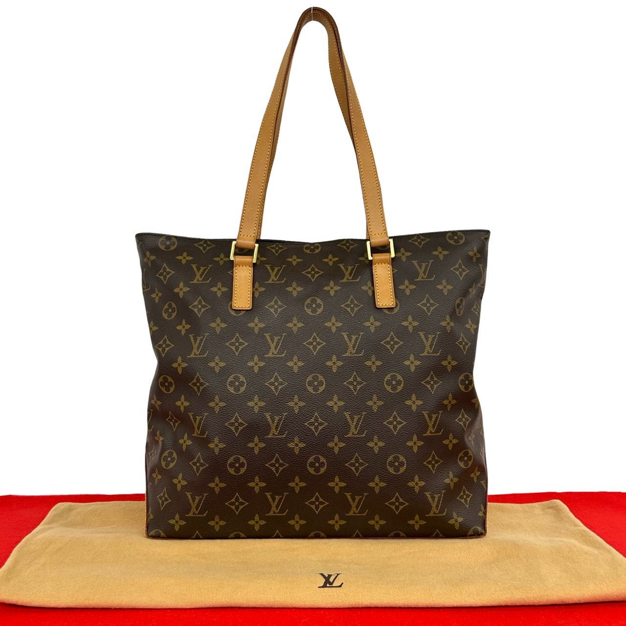 LOUIS VUITTON ルイヴィトン カバ メゾ モノグラム レザー PVC トートバッグ ブラウン
0028e