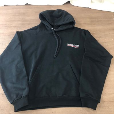 BALENCIAGA Logo Print Hoodie Sweater "Black"