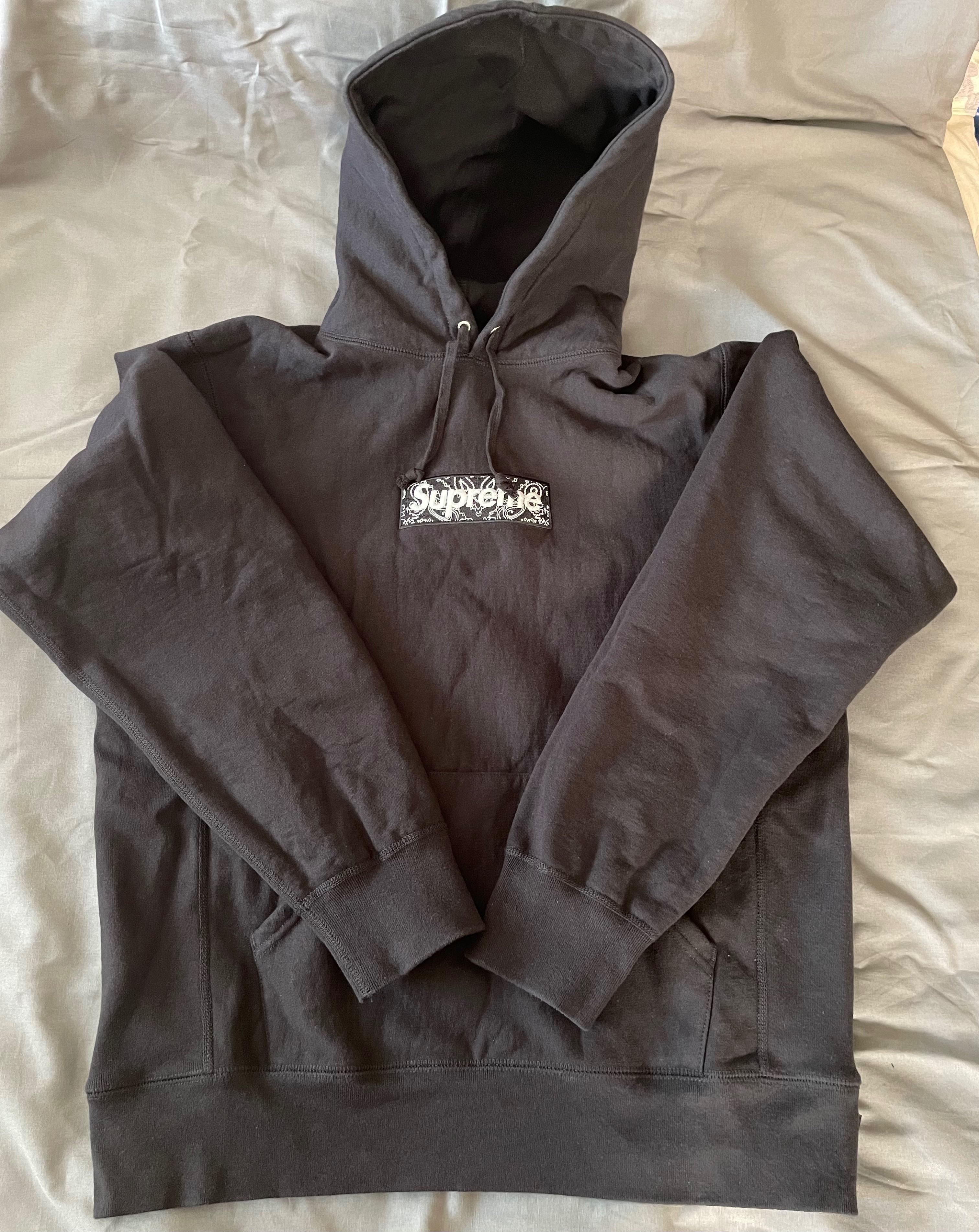 Supreme Bandana Box Logo Hooded Sweatshirt "Black"