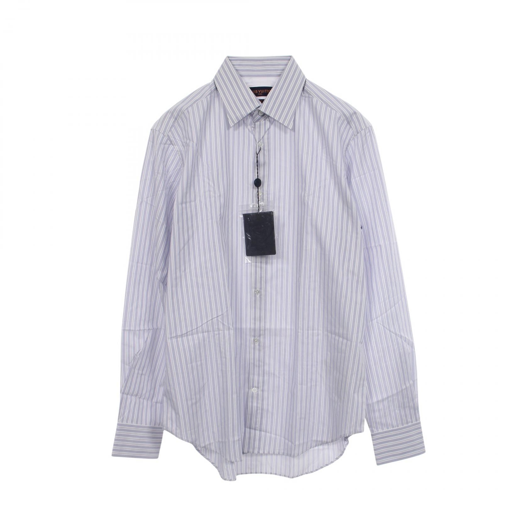 ルイ・ヴィトン LOUIS VUITTON ストライプ 長袖 衣料品 トップス コットン メンズ ホワイト系 / ブルー系 RM182F HDR HFS8PW 【中古】
